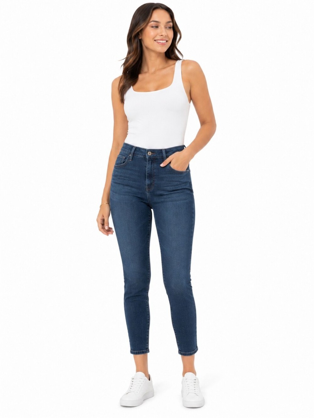 AG Jeans  The Farrah High Rise Skinny Crop Dark Blue Women's Size 29 Casual